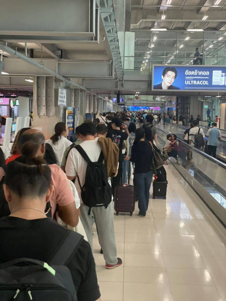 Tourists waiting at Thailand airport immigration 2026 Tourists waiting at Thailand airport immigration 2026